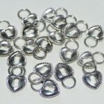 #2 Silver Heart Lock Pendant Charms 6pcs