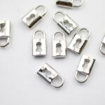Silver Padlock Pendant Charms 6pcs