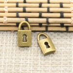Bronze Padlock Pendant Charms 2pcs