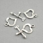 Silver Heart and Arrow Toggle Clasp