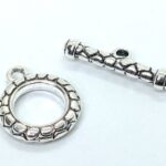 Large Silver Crocodile Scales Toggle Clasp