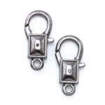 Large Silver Rectangle Lobster Clasps 3pcs