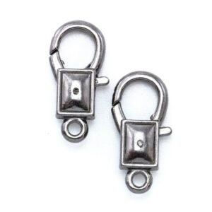 Large Silver Rectangle Lobster Clasps 3pcs
