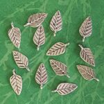 Silver Aspen Leaf Pendant Charms  6pcs