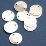 Silver Round Connector Charms 6pcs