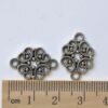 Silver Antique Flower Connector Charms 2pcs