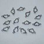 Small Silver Sweet Heart Connector Charms 2pcs